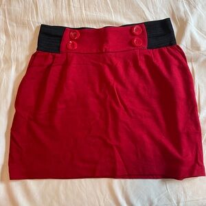 Red stretch miniskirt